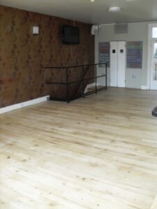 empty bar area with old bathroom 17